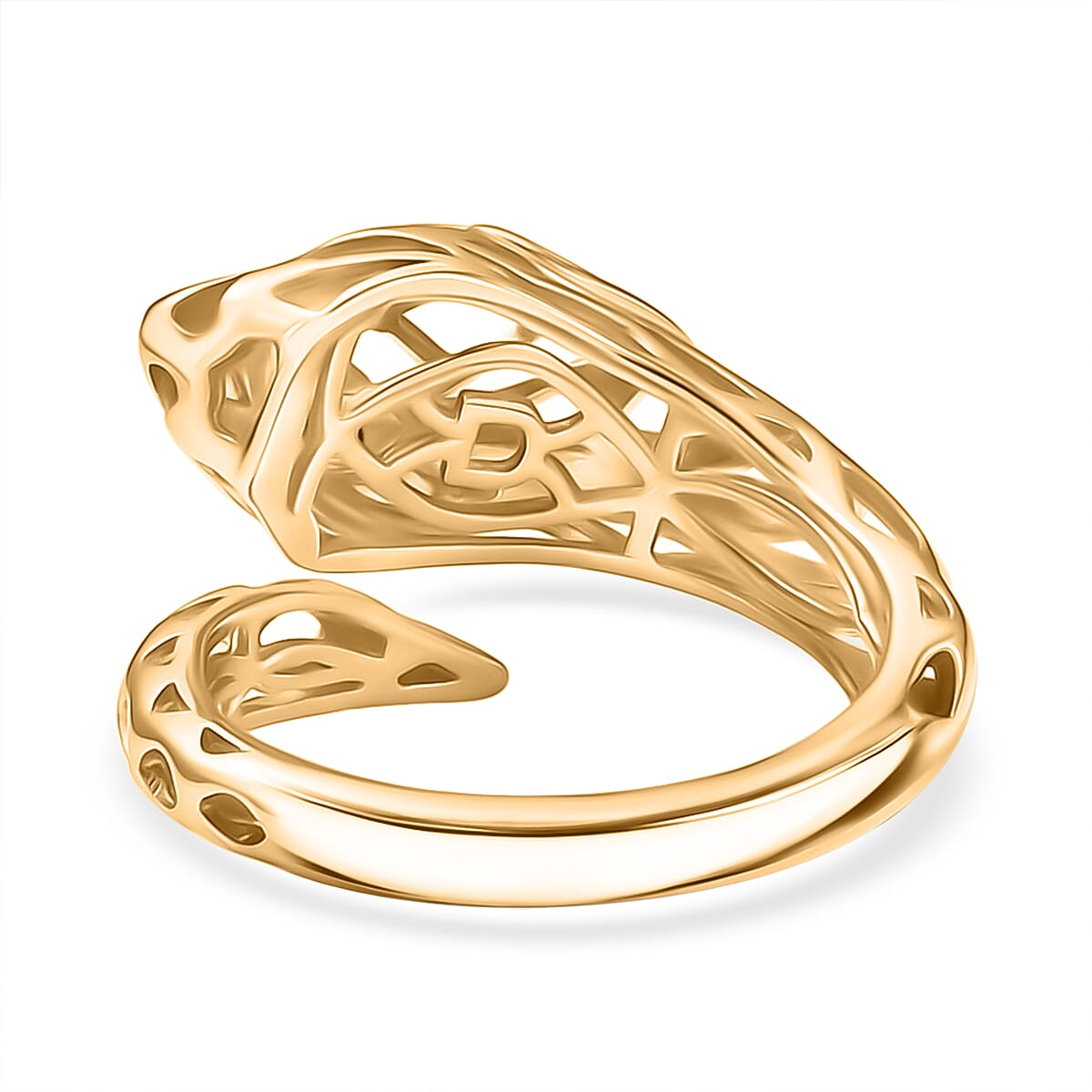 Designer Inspired - Black Spinel Ring in Yellow Gold Plated Sterling Silver 8222140 4