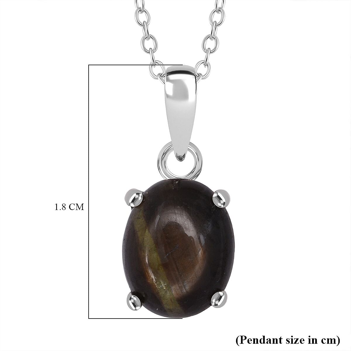Chantaburi  Black Star Sapphire Pendant with Chain (Size 20) in Rhodium Overlay Sterling Silver 4.69 Ct. V32512798 5