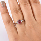 AAA Byzantine Tourmaline and Moissanite Ring in Rhodium Overlay Sterling Silver 1.38 Ct.