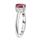 AAA Byzantine Tourmaline and Moissanite Ring in Rhodium Overlay Sterling Silver 1.38 Ct.