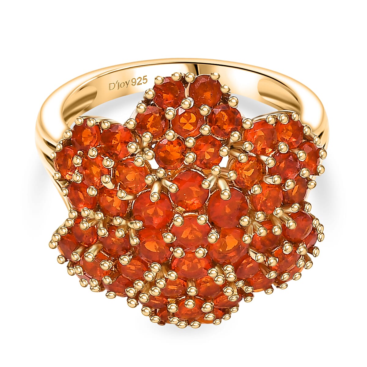 D'joy Crimson Fire Opal Ring in 18K Vermeil Yellow Gold Overlay Sterling Silver 1.88 Ct. 8236055 0
