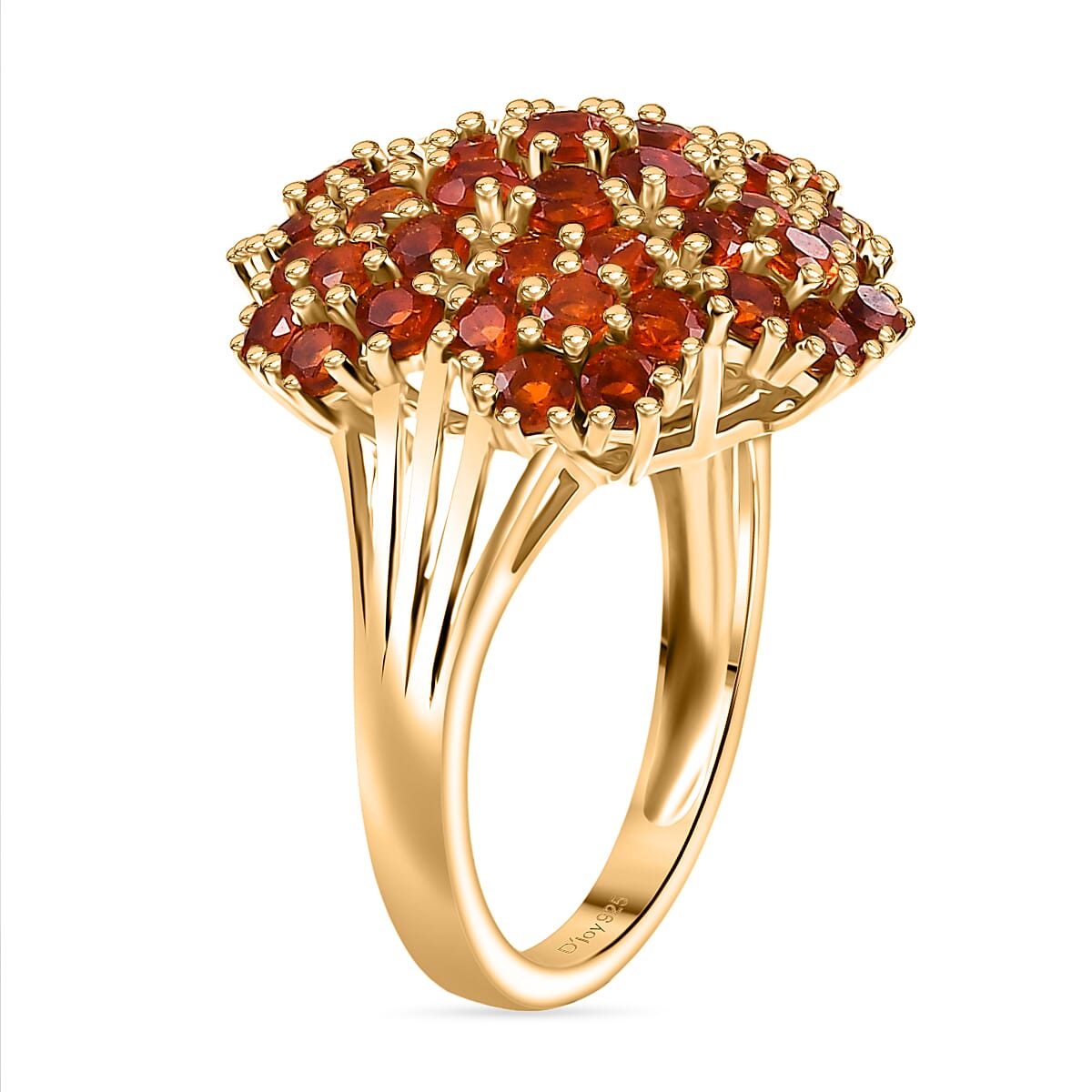 D'joy Crimson Fire Opal Ring in 18K Vermeil Yellow Gold Overlay Sterling Silver 1.88 Ct. 8236055 4