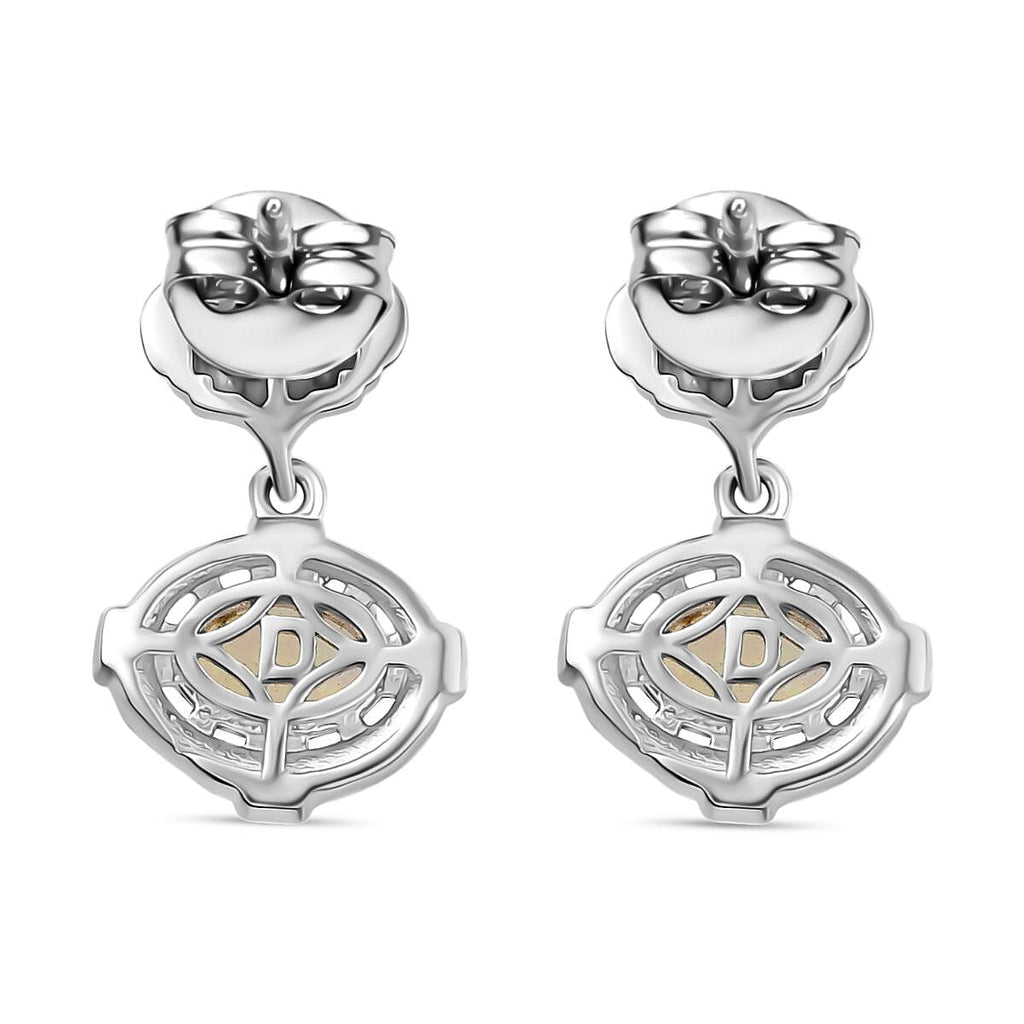 Ethiopian Opal Dangling Moon Night Shadow in Water Earring in Platinum Overlay Sterling Silver 1.03 Ct.
