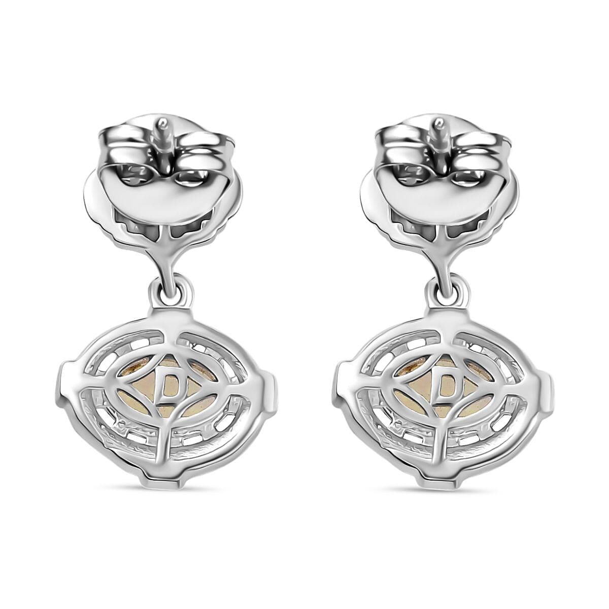 Ethiopian Opal Dangling Moon Night Shadow in Water Earring in Platinum Overlay Sterling Silver 1.03 Ct. 8205339 5