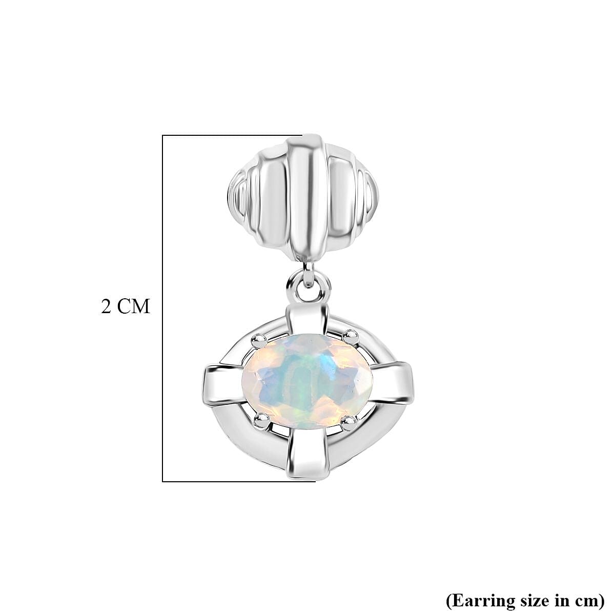 Ethiopian Opal Dangling Moon Night Shadow in Water Earring in Platinum Overlay Sterling Silver 1.03 Ct. 8205339 6
