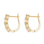 Djoy Ethiopian Opal J Rainbow Ember Hoop Earring Sterling Silver 1.29 Ct.