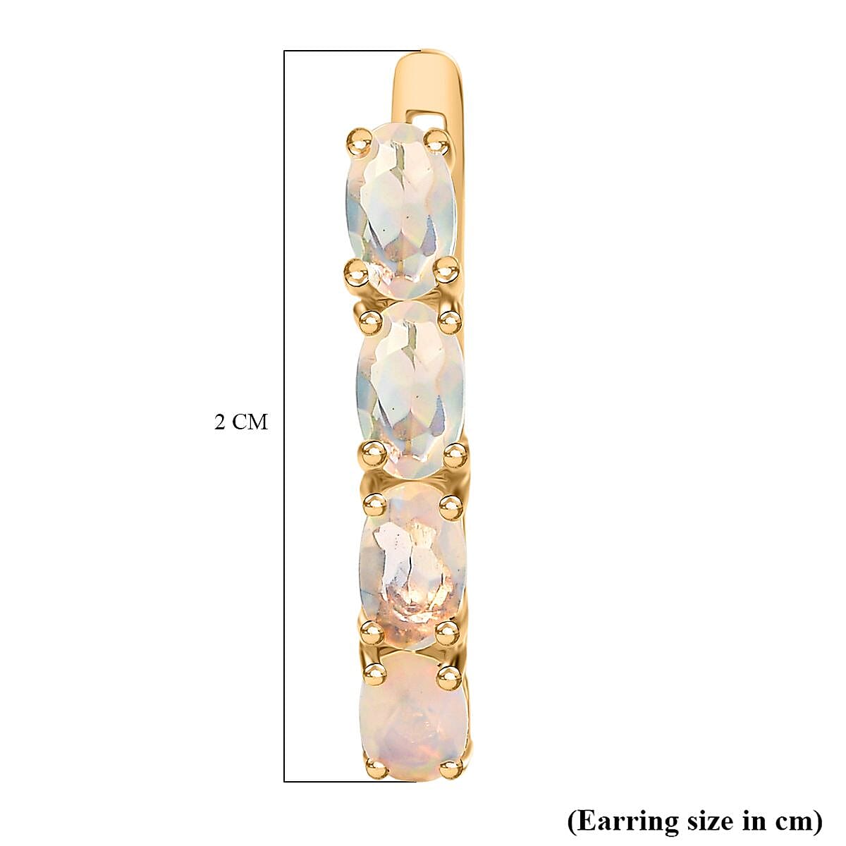 Djoy Ethiopian Opal J Rainbow Ember Hoop Earring Sterling Silver 1.29 Ct. 8224410 5