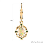 Djoy Ethiopian Opal & Natural Chrome Diopside Lever Back Forest Compass Earring in Yellow Gold Plating Sterling Silver