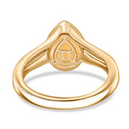 Djoy Ethiopian Opal Solitaire Aurora Drop Ring in 18K Yellow Gold Plating Sterling Silver