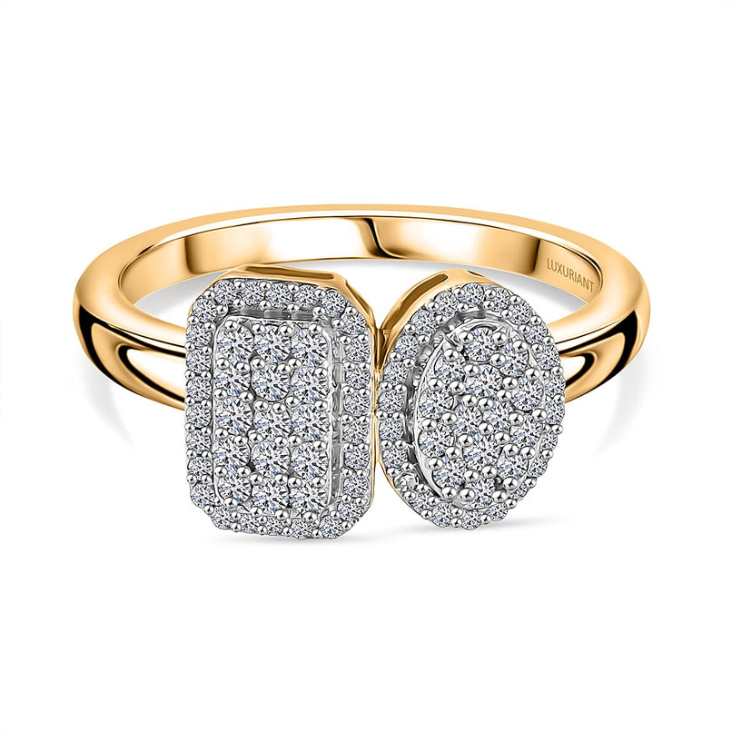 Luxuriant Lab Grown Diamond (SI-GH) Cluster Ring in 18K Vermeil Yellow Gold Plated Sterling Silver 0.50 Ct.