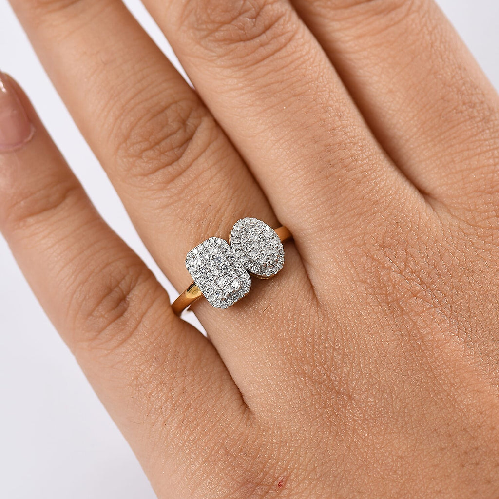 Luxuriant Lab Grown Diamond (SI-GH) Cluster Ring in 18K Vermeil Yellow Gold Plated Sterling Silver 0.50 Ct.