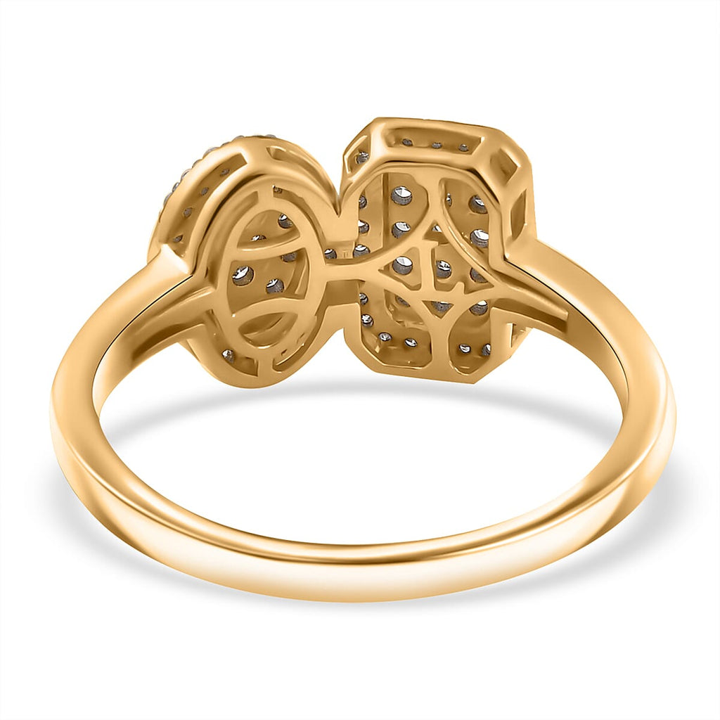 Luxuriant Lab Grown Diamond (SI-GH) Cluster Ring in 18K Vermeil Yellow Gold Plated Sterling Silver 0.50 Ct.