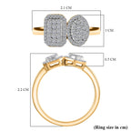 Luxuriant Lab Grown Diamond (SI-GH) Cluster Ring in 18K Vermeil Yellow Gold Plated Sterling Silver 0.50 Ct.