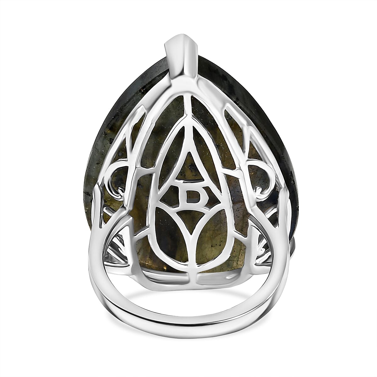D'joy AAA Labradorite Solitaire Ring in Platinum Overlay Sterling Silver 35.43 Ct. 8184703 4