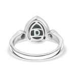 D'joy Larimar & Skyblue Topaz Ocean & Sky Ring in Rhodium Overlay Sterling Silver 2.39 Ct.