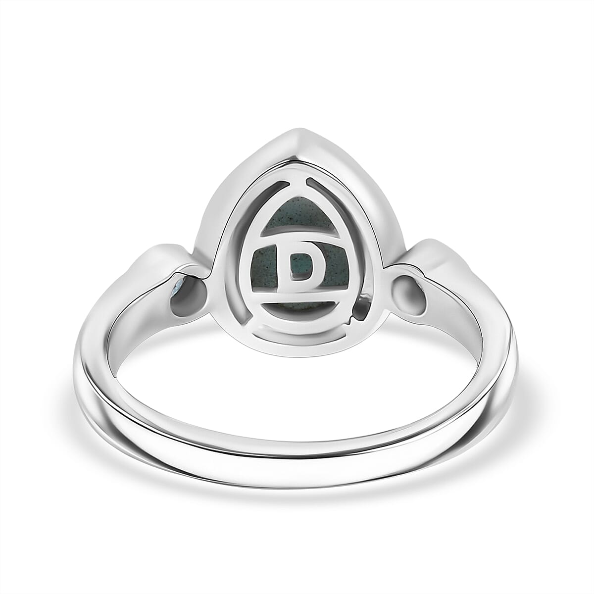 D'joy Larimar and Sky blue Topaz Ocean and Sky Ring in Rhodium Overlay Sterling Silver 2.39 Ct. 8199537 5