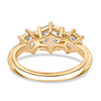 D'joy Moissanite 3 Stone Ring in 14K Yellow Gold Plated Sterling Silver 1.80 Ct.