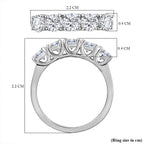 Moissanite Band Ring in Platinum Overlay Sterling Silver 1.05 Ct.