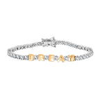 D’joy Moissanite Cluster Bracelet (Size - 7.5) Sterling Silver, Silver Wt.7.5 Gms  6.678  Ct.