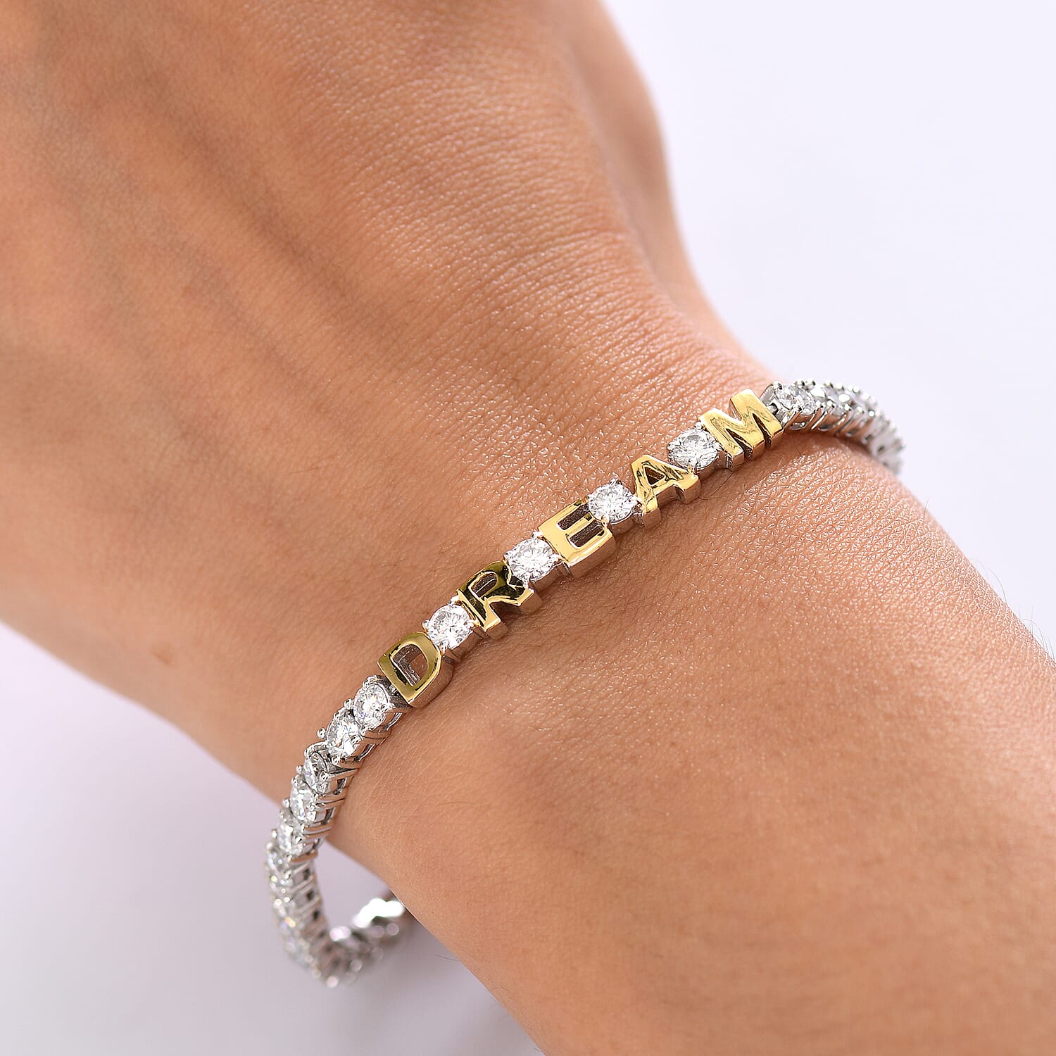 D'joy 6.7 Ct. Moissanite Cluster bracelet in 925 White Silver 8213900 3