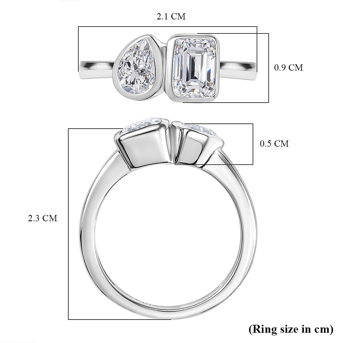 Djoy Moissanite Solitaire Ring in Rhodium Overlay Sterling Silver 1.89 Ct. V32564086 6