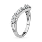 D'Joy Moissanite Wishbone Ring in Platinum Overlay Sterling Silver