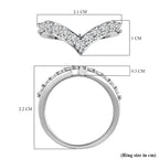 D'Joy Moissanite Wishbone Ring in Platinum Overlay Sterling Silver