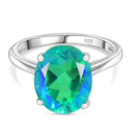 D’joy Peacock Triplet Quartz Ring in Platinum OverlaySterling Silver  4.898  Ct.