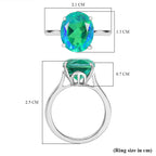 D’joy Peacock Triplet Quartz Ring in Platinum OverlaySterling Silver  4.898  Ct.