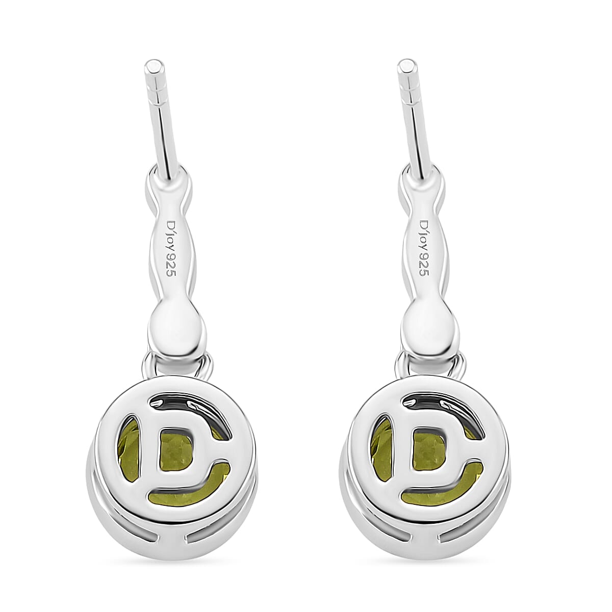 D'joy Peridot Earring with Push Back in Rhodium Overlay Sterling Silver 1.84 Ct. 8221433 4