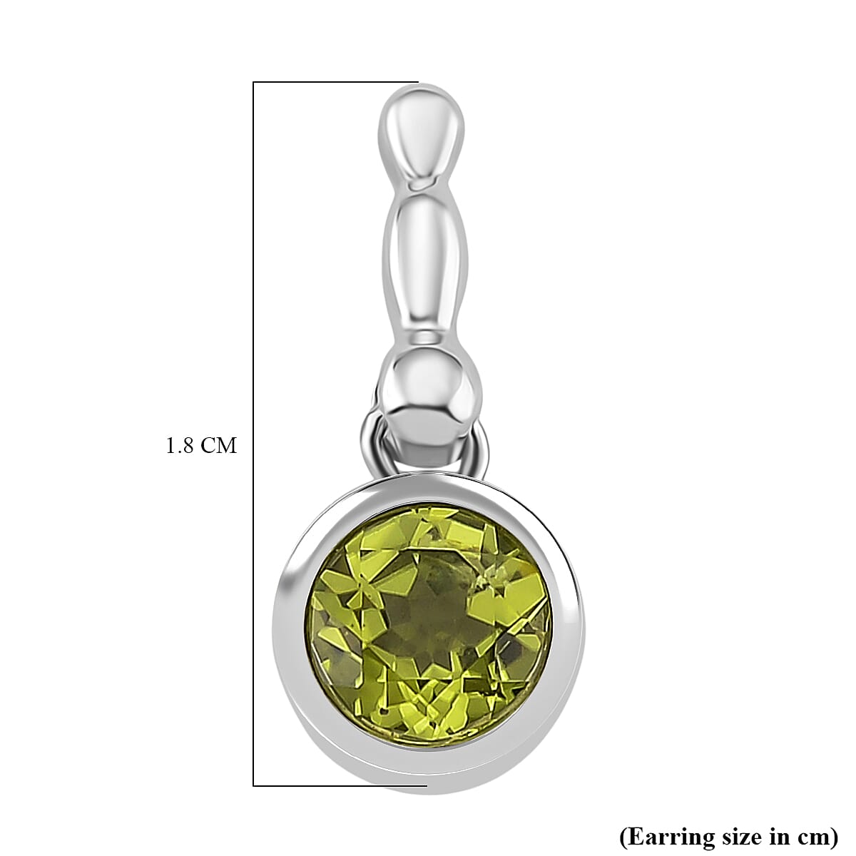 D'joy Peridot Earring with Push Back in Rhodium Overlay Sterling Silver 1.84 Ct. 8221433 5