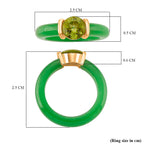 D'joy Peridot & Green Jade Ring in 18K Yellow Gold Plating Sterling Silver 10.45 Ct.