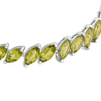 D'joy Natural Hebei Peridot Linking Bracelet (Size - 8) in Rhodium Overlay Sterling Silver 21.00 Ct, Silver Wt. 12.40 Gms.