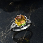 D'joy Rainbow Genesis Quartz & White Zircon Garden Grace Ring in Rhodium Overlay Sterling Silver 4.20 Ct.