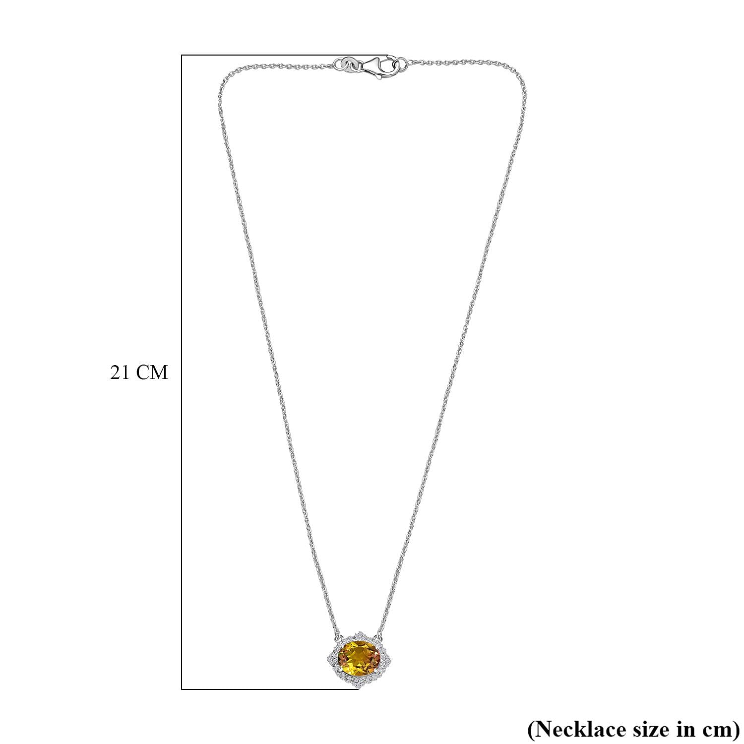 D'joy Rainbow Genesis Quartz &amp; White Zircon Floral Embrace Necklace (Size - 20) in Rhodium Overlay Sterling Silver 5.58 Ct. 8181263 6