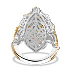 Rainbow Sapphire Ring in 18K Vermeil Yellow Gold Plated & Rhodium Overlay Sterling Silver 6.39 Ct, Silver Wt. 7.00 Gms.