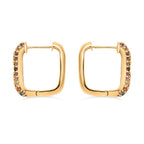 Rainbow Sapphire Earring with Hoop in Yellow Gold Plated Sterling Silver 2.20 Ct, Silver Wt. 6.30 Gms.