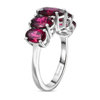 Djoy Rhodolite Garnet 5 Stone Ring in Platinum Overlay Sterling Silver 4.61 Ct.