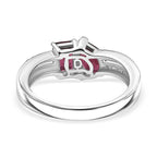 D'Joy Orissa Rhodolite Garnet & White Zircon Ring in Rose Gold Plated & Platinum Overlay Sterling Silver 1.70 Ct.