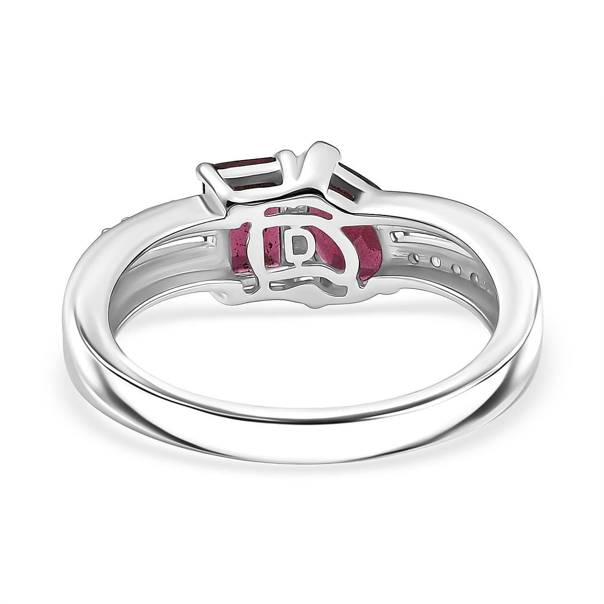 D'Joy Orissa Rhodolite Garnet &amp; White Zircon Ring in Rose Gold Plated &amp; Platinum Overlay Sterling Silver 1.70 Ct. V32737475 5