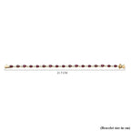 Djoy Orissa Rhodolite Garnet & White Zircon Line Bracelet (Size - 8) 18K Yellow Gold Plating Sterling Silver 11.12 Ct