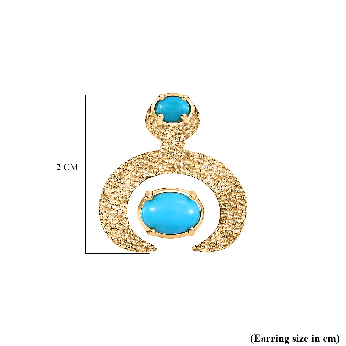 D'joy Sleeping Beauty Turquoise Dangling Earring with Push Back in Yellow Gold Plated Sterling Silver 1.65 Ct. 8225468 6