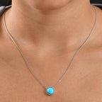 D'joy Sleeping Beauty Turquoise Necklace (Size - 20) with Lobster Clasp in Platinum Overlay Sterling Silver 2.39 Ct.