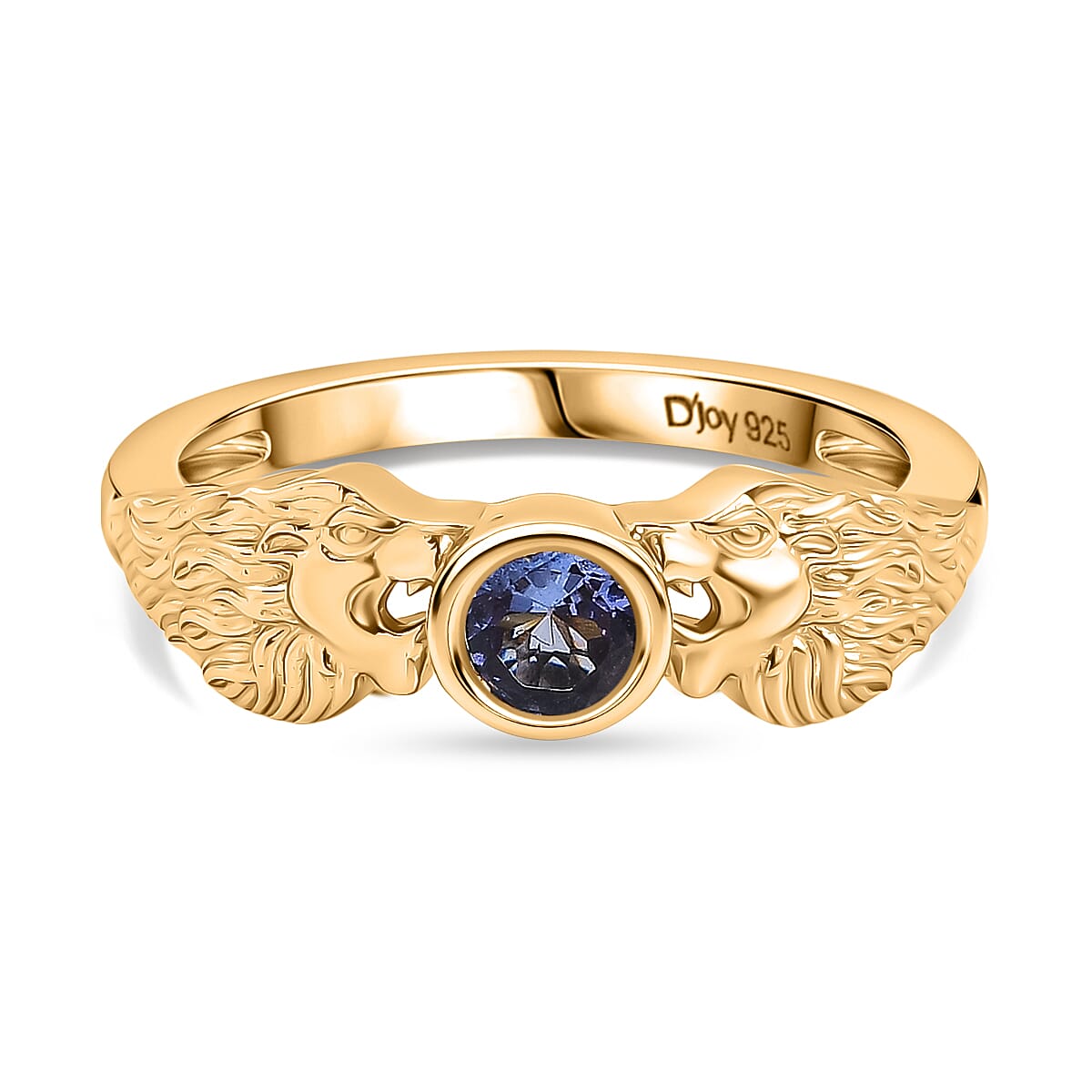 Djoy Tanzanite Solitaire Lion Ring in Yellow Gold Plated Sterling Silver 8225430 0