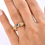 D'joy Tanzanite Solitaire Lion Ring in Yellow Gold Plating Sterling Silver