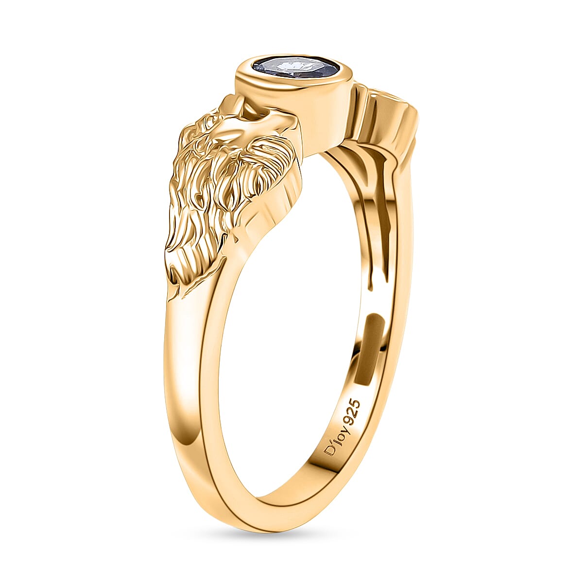 Djoy Tanzanite Solitaire Lion Ring in Yellow Gold Plated Sterling Silver 8225430 3