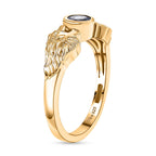 D'joy Tanzanite Solitaire Lion Ring in Yellow Gold Plating Sterling Silver