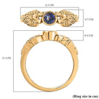 D'joy Tanzanite Solitaire Lion Ring in Yellow Gold Plating Sterling Silver