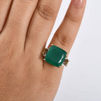 Verde Onyx & White Topaz Ring in 14K Yellow Gold Plating Sterling Silver 12.73 Ct.