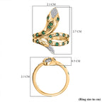 D'joy Zambian Emerald Ring in Yellow Gold Plating Sterling Silver